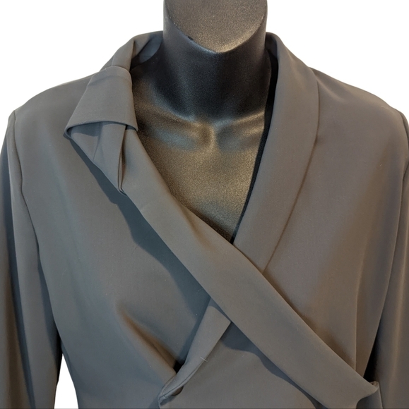 sarah Pacini grey asymmetrical jacket size 1 - Picture 3 of 9